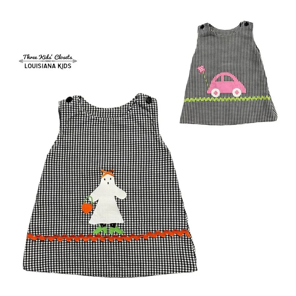 Funtasia Too! 12m Reversible Halloween Ghost / Pink Car Appliqué Dress